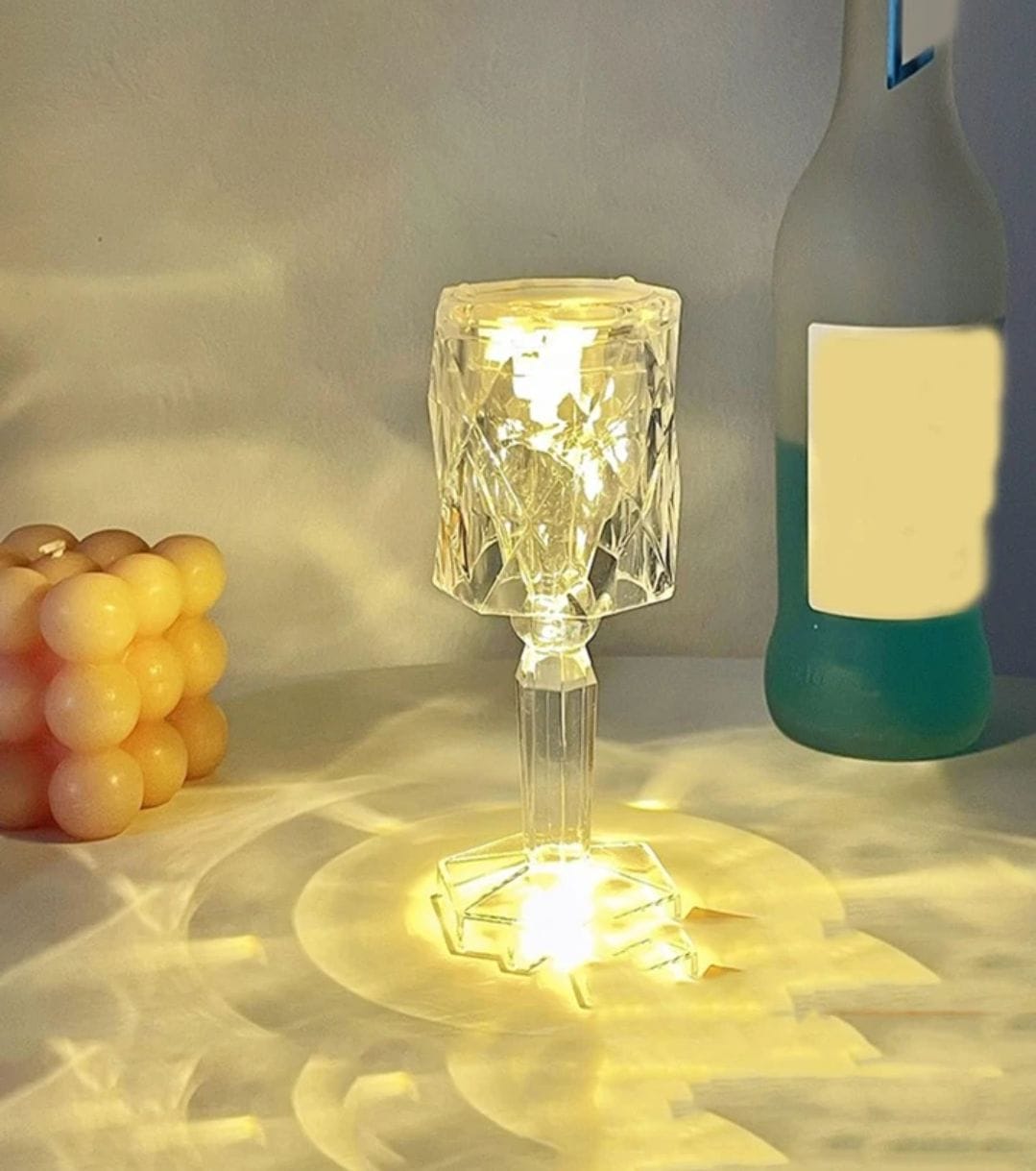 Diamond Crystal Round Table Lamp