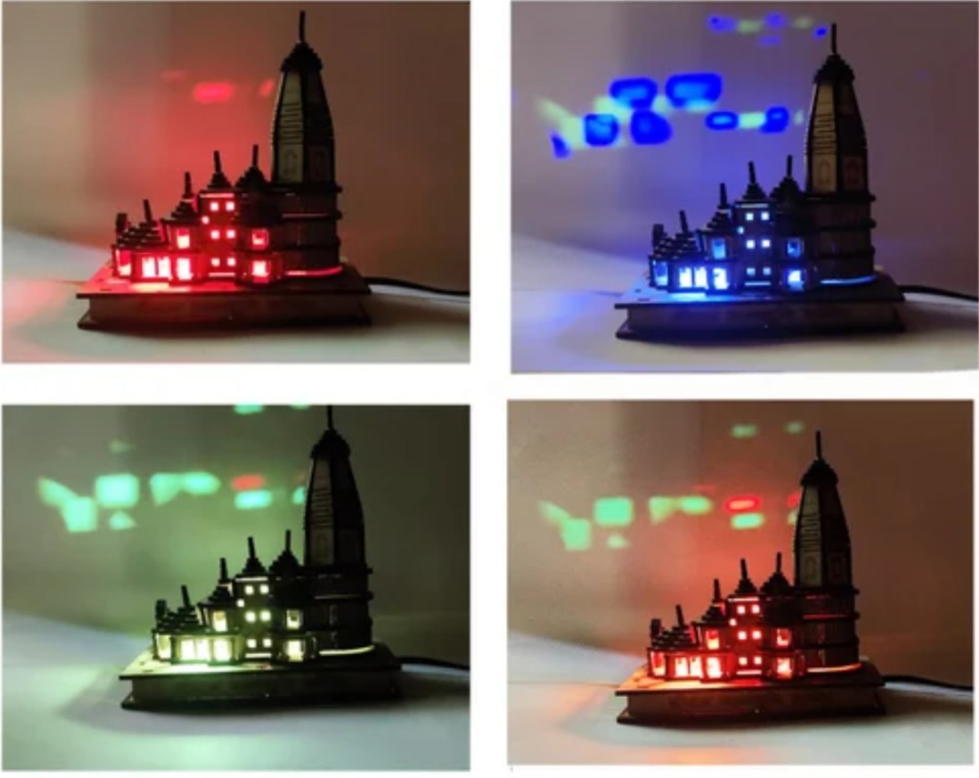 Shree Ram Mandir with Multicolour light